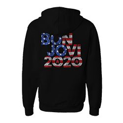Bon Jovi 2020 Stars & Stripes Black Hoodie