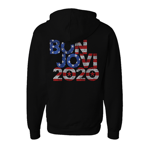Bon Jovi 2020 Stars & Stripes Black Hoodie