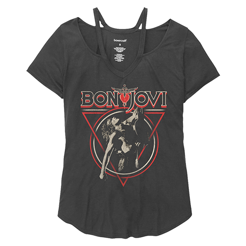 Bon Jovi Retro Graphic Cut Out Women's Top