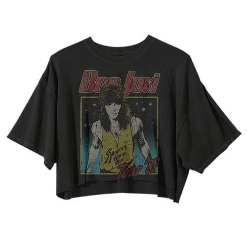 Bon Jovi Slippery When Wet Classic Crop Tee